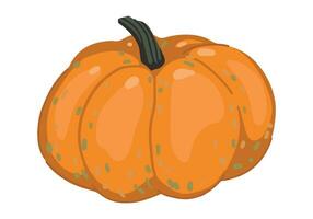 Doodle of pumpkin vegetable. Vector illustration in cartoon style. Autumn season harvest clipart isolated on white background.