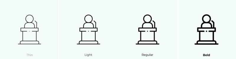speech icon. Thin, Light, Regular And Bold style design isolated on white background vector
