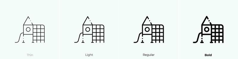 sledge icon. Thin, Light, Regular And Bold style design isolated on white background vector