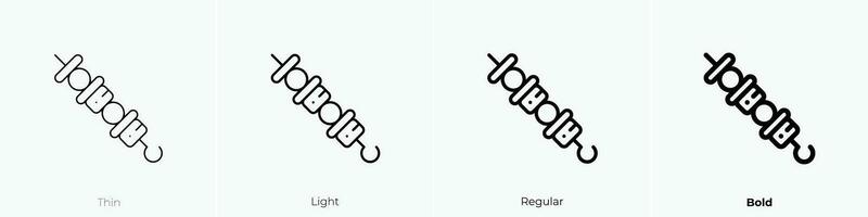 brocheta icono. delgado, luz, regular y negrita estilo diseño aislado en blanco antecedentes vector