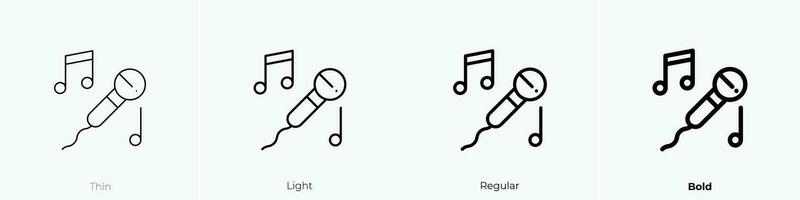 sing icon. Thin, Light, Regular And Bold style design isolated on white background vector