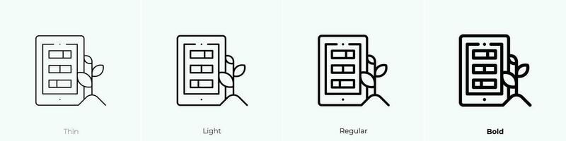smart farm icon. Thin, Light, Regular And Bold style design isolated on white background vector
