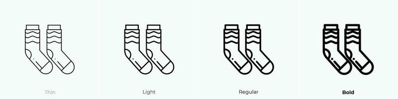 socks icon. Thin, Light, Regular And Bold style design isolated on white background vector