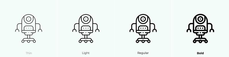 space robot icon. Thin, Light, Regular And Bold style design isolated on white background vector
