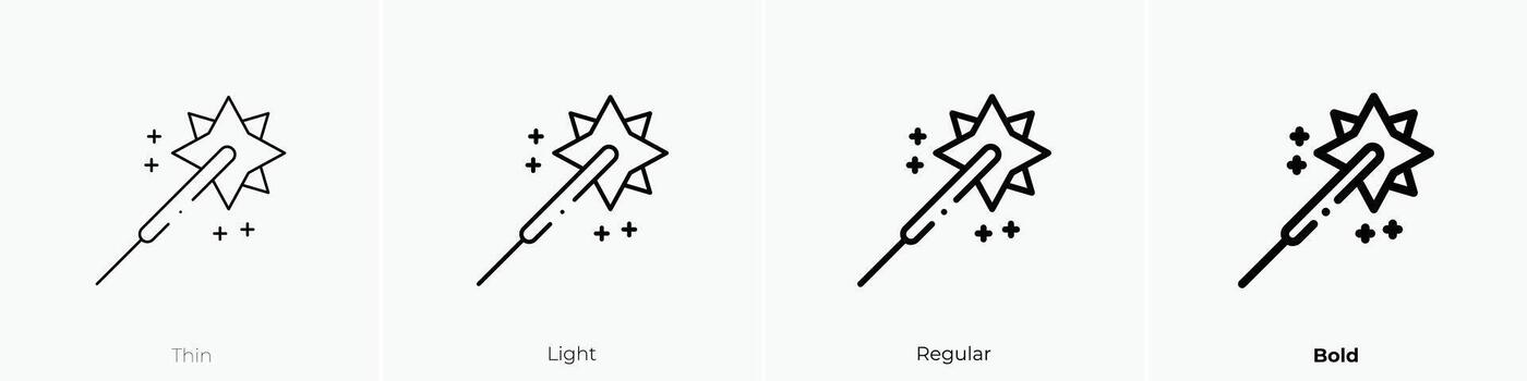 sparkler icon. Thin, Light, Regular And Bold style design isolated on white background vector