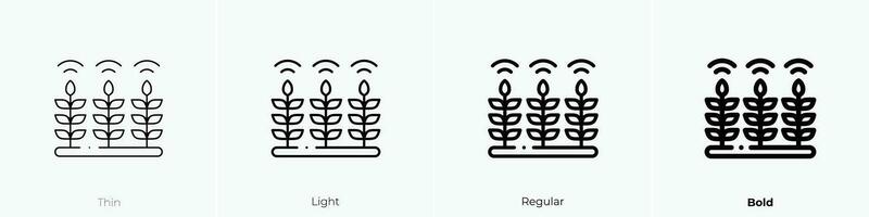 smart farm icon. Thin, Light, Regular And Bold style design isolated on white background vector