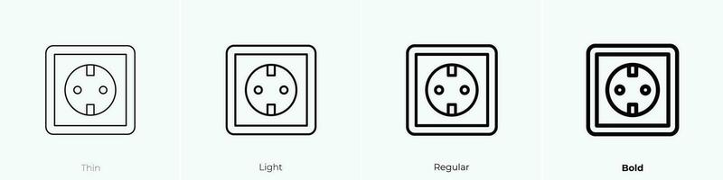socket icon. Thin, Light, Regular And Bold style design isolated on white background vector