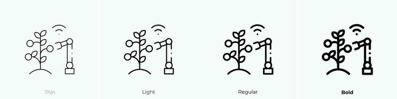 inteligente granja icono. delgado, luz, regular y negrita estilo diseño aislado en blanco antecedentes vector