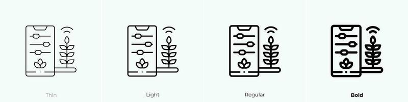 inteligente granja icono. delgado, luz, regular y negrita estilo diseño aislado en blanco antecedentes vector