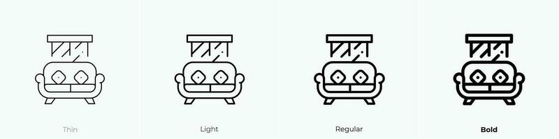 sofa icon. Thin, Light, Regular And Bold style design isolated on white background vector
