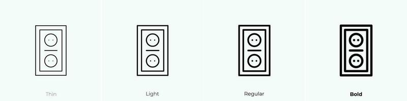 socket icon. Thin, Light, Regular And Bold style design isolated on white background vector