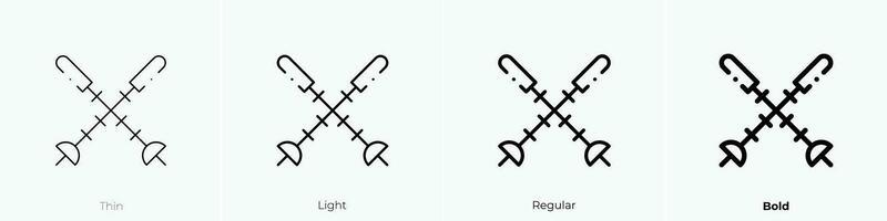 ski poles icon. Thin, Light, Regular And Bold style design isolated on white background vector