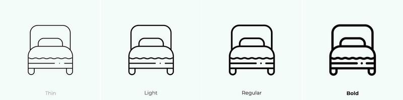 single bed icon. Thin, Light, Regular And Bold style design isolated on white background vector