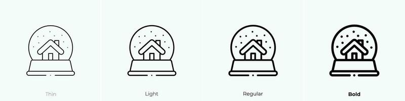 snowglobe icon. Thin, Light, Regular And Bold style design isolated on white background vector