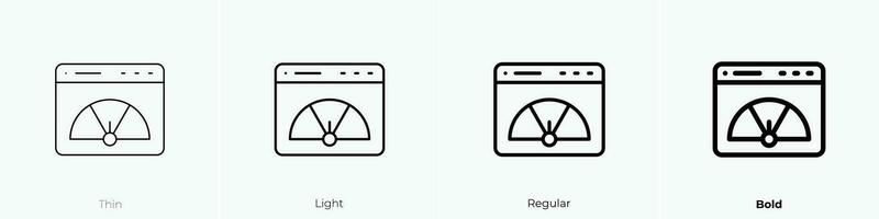 speed icon. Thin, Light, Regular And Bold style design isolated on white background vector