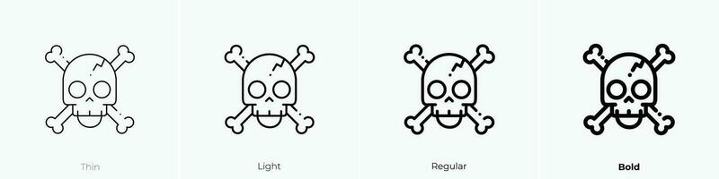 skull icon. Thin, Light, Regular And Bold style design isolated on white background vector