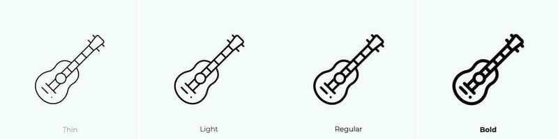 Español guitarra icono. delgado, luz, regular y negrita estilo diseño aislado en blanco antecedentes vector