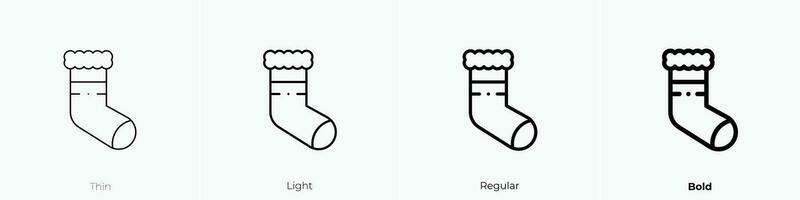 sock icon. Thin, Light, Regular And Bold style design isolated on white background vector