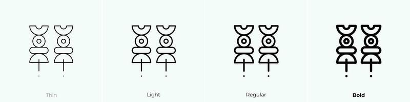 skewers icon. Thin, Light, Regular And Bold style design isolated on white background vector