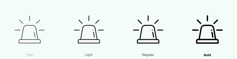 siren icon. Thin, Light, Regular And Bold style design isolated on white background vector