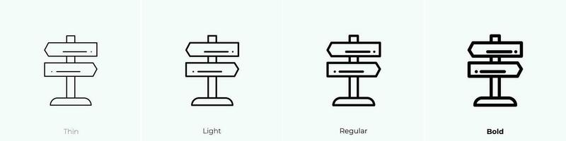 señales icono. delgado, luz, regular y negrita estilo diseño aislado en blanco antecedentes vector