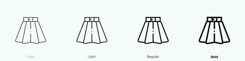 skirt icon. Thin, Light, Regular And Bold style design isolated on white background vector