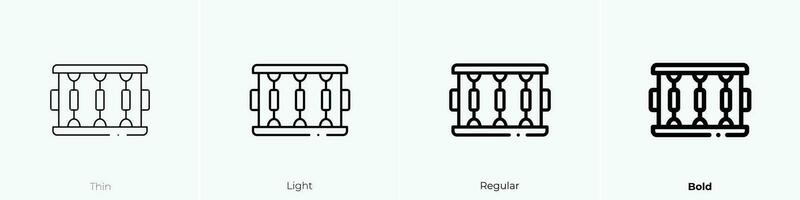 trampa tambor icono. delgado, luz, regular y negrita estilo diseño aislado en blanco antecedentes vector