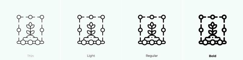 inteligente granja icono. delgado, luz, regular y negrita estilo diseño aislado en blanco antecedentes vector