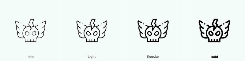 skull icon. Thin, Light, Regular And Bold style design isolated on white background vector