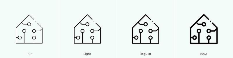 smart house icon. Thin, Light, Regular And Bold style design isolated on white background vector