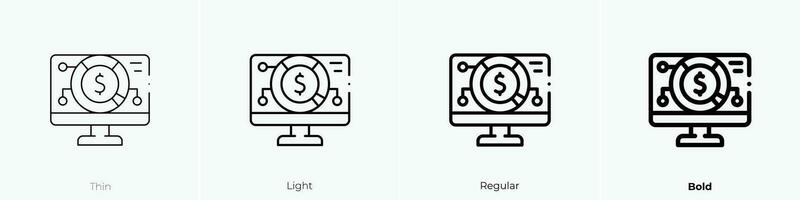 gastar icono. delgado, luz, regular y negrita estilo diseño aislado en blanco antecedentes vector