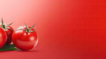 Tomatoes. Web banner with copy space. Generative AI photo