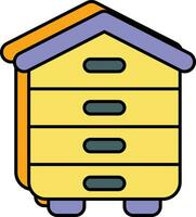 apiary color outline icon design vector