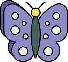 butterfly color outline icon design vector