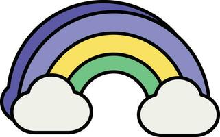 rainbow color outline icon design vector