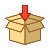 abierto caja paquete símbolo icono vector diseño ilustración