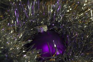 christmas boll on silver photo