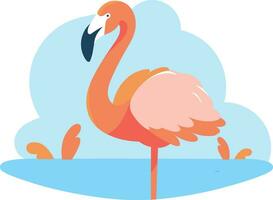 Hand Drawn Flamingos in summer concept in flat style vector