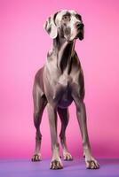 Very cute Great Dane in nature wide life animals. AI Generated. photo