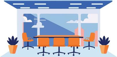 Hand Drawn Conference room table in flat style vector
