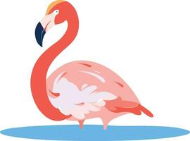 Hand Drawn Flamingos in summer concept in flat style vector