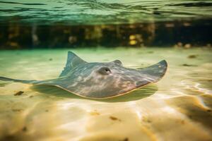 Stingray in nature wide life animals. AI Generated. photo