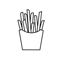 veloce cibo francese patatine fritte icona illustrazione. png