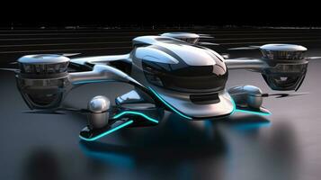 Moped of a beautiful with futuristic design. AI Generated. photo