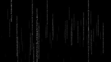 slinga faller vit text slumpmässig tecken på svart bakgrund video