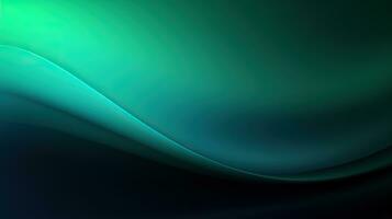 Abstract bright motion wavy lines. Dark green black curves gradient. Futuristic and elegant background photo