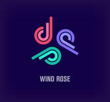 Unique wind swirl logo. Trendy color transitions. Ecological logo template. vector