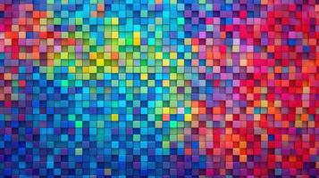 Abstract rainbow bright cubic background. 3D colorful geometric cube pattern. Generative AI bstract modern texture photo