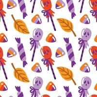 Halloween candy, lollipops. Childish print.  Seamless pattern. vector