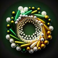 Realistic gold jewelleries on a simple background, Ai Generative photo
